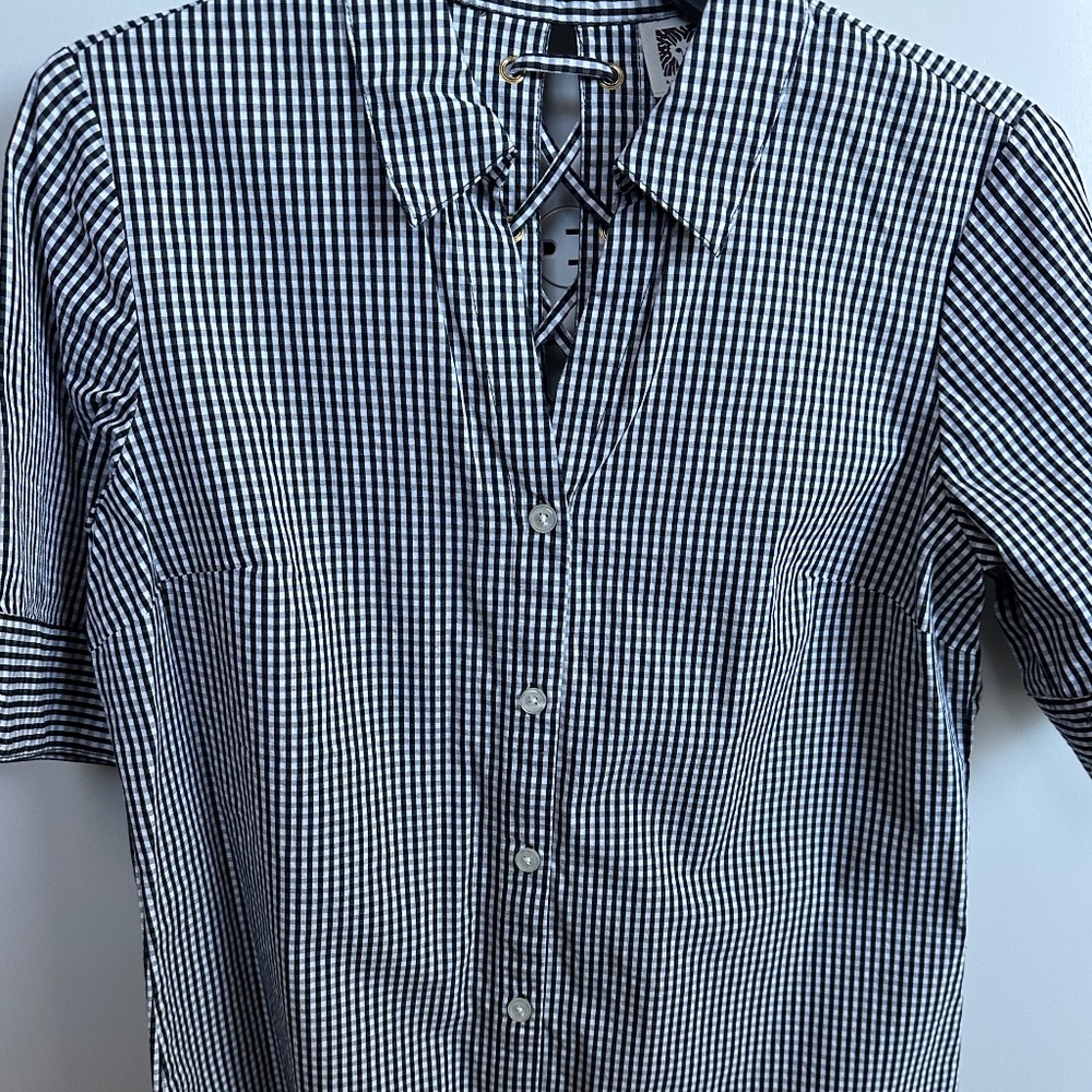 Anne Klein Women’s S PM Black/White Gingham CLEAN